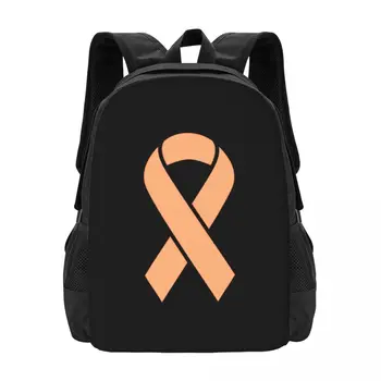 Персиковая лента от рака матки, простая стильная студенческая школьная сумка, Водонепроницаемый повседневный рюкзак большой емкости, дорожный рюкзак для ноутбука