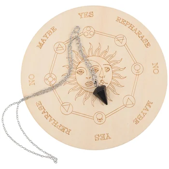 Деревянная доска для спиритических сеансов, хрустальный кулон, ожерелье с маятником, принадлежности для викканства, Биолокация, Метафизические послания, поделки