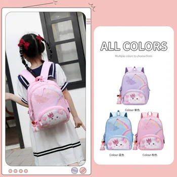 Розовый Детский рюкзак с милым котом, Модные дышащие школьные сумки с героями мультфильмов для детского сада, Легкий рюкзак для девочек, сумка для книг для мальчиков