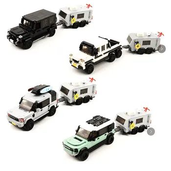Высокотехнологичный Креативный Внедорожник Rovered Touring Car Van Универсал С Прицепом City MOC Строительные Блоки DIY Игрушки для Детского Подарка