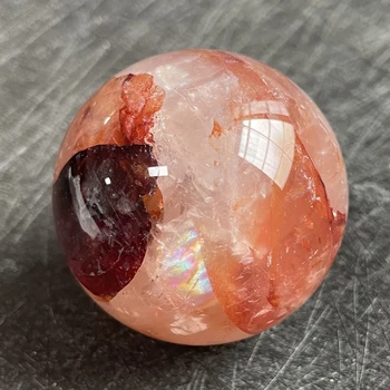 146 г Натурального камня, Прозрачная кварцевая сфера, Радужно-красный Хрустальный шар, Украшение в виде скалы, Грубая полировка, исцеление Z164
