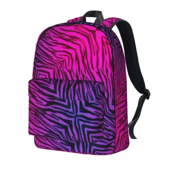 Розовый рюкзак с изображением зебры, Университетские рюкзаки с животным принтом, Студенческие унисекс, дизайнерские школьные сумки с принтом Kawaii, рюкзак