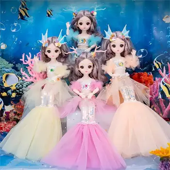 48 см Кукла-Русалка, Детская Принцесса, Игрушечные Куклы для девочек, Одеваются, Подарок для Детей