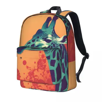 Рюкзак с жирафом, обложка в стиле неофовизма, Кавайные рюкзаки, Студенческие дорожные большие школьные сумки, Красочный рюкзак