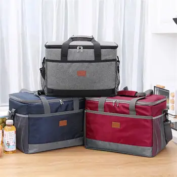 Мягкая сумка-холодильник с жестким вкладышем, большая изолированная сумка для пикника, ланча, коробка, охлаждающая сумка для кемпинга, барбекю, семейного отдыха на свежем воздухе.