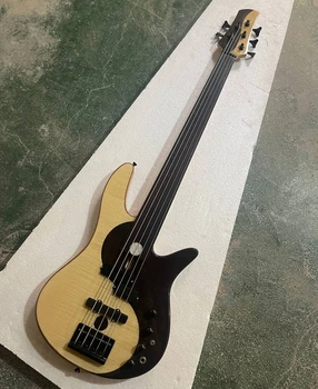 Yingyang Taiji 5-струнная электрическая бас-гитара без ладов с кленовым грифом, предложение на заказ