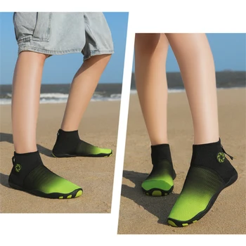 Мужская обувь без шнуровки для плавания по течению Нескользящая резиновая обувь для водных босиком Дышащие эластичные шнурки, удобные для подводного плавания на открытом воздухе