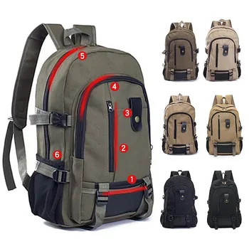 Холщовый рюкзак для путешествий для мужчин, большой емкости, открытый горный рюкзак, мужской рюкзак, подростковая спортивная школьная сумка, новейший