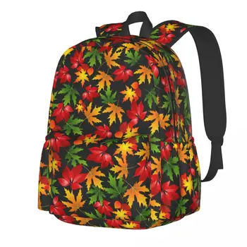 Рюкзак с кленовым листом, университетские рюкзаки из полиэстера с красочным принтом для мальчиков, Прочная уличная одежда, школьные сумки, рюкзак