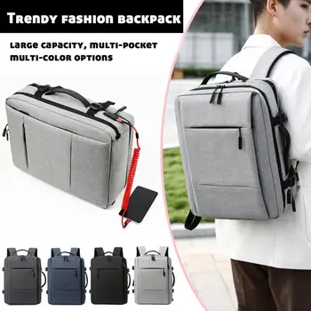 Классический дорожный рюкзак, Мужской деловой рюкзак, школьный USB-накопитель, большой водонепроницаемый рюкзак, сумка для ноутбука с возможностью расширения, Модный E1J0