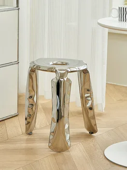 Мебель, креативный табурет из нержавеющей стали, Дизайнерская домашняя гостиная, маленький табурет для переодевания обуви, Скандинавские круглые стулья с воздушным шаром.