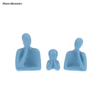 мини-фигурки семейная модель из трех частей, аксессуары для кукольного домика, креативный современный минималистичный декор для мини-семьи из трех человек