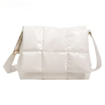 Женские сумки через плечо, новые текстурные сумки-мессенджеры, модные однотонные квадратные сумки