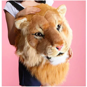 2023 новый аниме-рюкзак плюшевый тигр лев леопард панда Черный медведь косплей мужчина голова тигра меховая сумка женская школьная сумка Хэллоуин