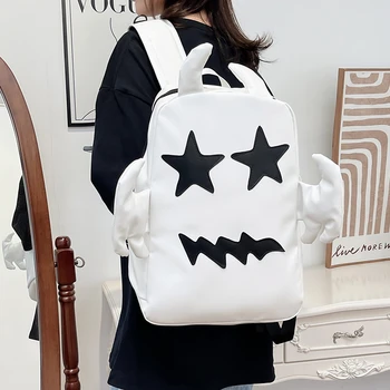 Новый модный готический рюкзак-сумочка для женщин среднего размера, Демоническая летучая мышь, милая новинка, школьная сумка для мужчин, рюкзак для девочек на Хэллоуин