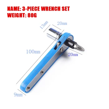 Высококачественный набор отверток 3 В 1, синий 1/4-дюймовый гаечный ключ с храповым механизмом и насадкой PH2, Набор ручных инструментов, запасные части