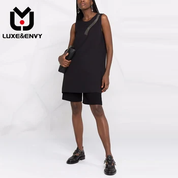 LUXE & ENVY Новая модная цепочка декоративных деталей, женская футболка с длинным рукавом, футболка 2023 Осень