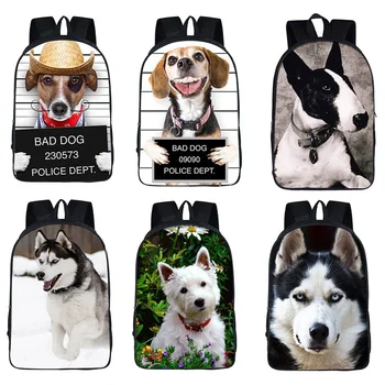 Рюкзак немецкой овчарки / Питбуля / Хаски для подростков, девочек, мальчиков, домашних кошек, собак, детских школьных сумок, мультяшного женского рюкзака