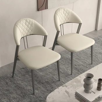 Белые обеденные стулья С мягкой обивкой, протираемые, Эргономичный дизайнерский стул для ресторана, копия мебели для столовой Cocina Home Furniture