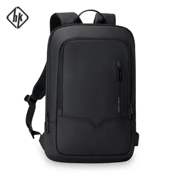 Hk Тонкий рюкзак для ноутбука, мужской 14-дюймовый Офисный Женский рюкзак, Тонкая деловая сумка, Унисекс, черный сверхлегкий Маленький рюкзак, школьный