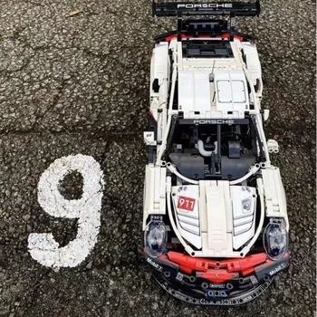 Технический Автомобиль Turbo White Cool Sports 911 Bricks RSR, Совместимый с 42096 1580 шт., Конструкторы для Взрослых, Подарки, Игрушка для Мальчиков