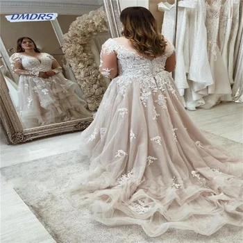 Романтическое кружевное свадебное платье с вырезом в виде сердечка, Элегантное свадебное платье в пол с длинным рукавом, Богемное Vestidos De Novia