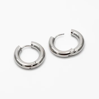 4шт Серебристые Массивные серьги-кольца Huggies толщиной 4 мм, 20 мм, Серьги-кольца из нержавеющей стали, Минималистичные Серьги (GB-3876)