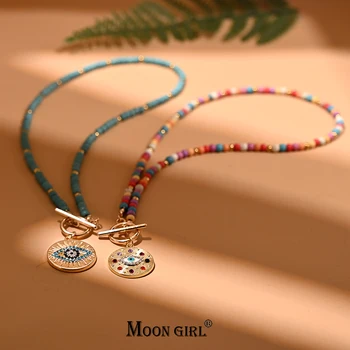 колье-чокер с цветным камнем 4 мм для женщин, круглое ожерелье с подвеской 