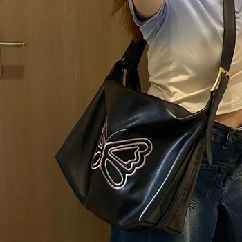 Ретро Женские сумки через плечо Y2k Cool Girls College, сумка подмышками, сумки-тоут, женская большая сумка через плечо из искусственной кожи