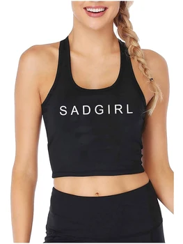 Дизайн Sadgirl, сексуальный облегающий укороченный топ для взрослых, юмористический, забавный стиль, топы для женщин, пикантный спортивный камзол для фитнеса