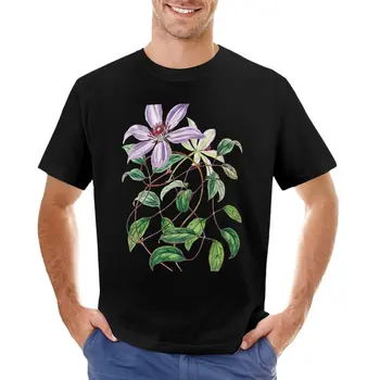 Футболка с ботанической иллюстрацией сиреневого цветка, белые футболки для мальчиков, футболки больших размеров, мужские футболки с аниме