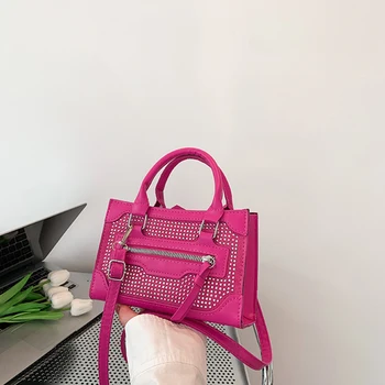 Модная мини-женская сумка с простой текстурой, весна/лето, новая сумка через плечо в западном стиле