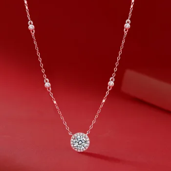 Ожерелье с подвеской из муассанита Real D 1-3 карата, женские ювелирные украшения, ожерелья с бриллиантами Iced Starlight из стерлингового серебра 925 пробы.