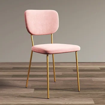 Металлические розовые стулья для гостиной, бархатный переносной Роскошный Современный стул для столовой, Золотой салон Cadeira Gamer Мебель для дома MQ50KT