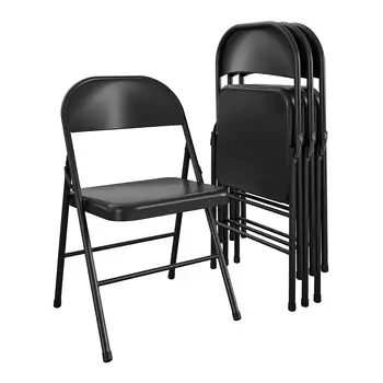 Складной стул Mainstays Steel (4 упаковки), черный