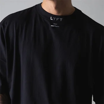 Весенне-летняя мужская футболка с круглым вырезом, свободный трендовый хлопок для бега с коротким рукавом
