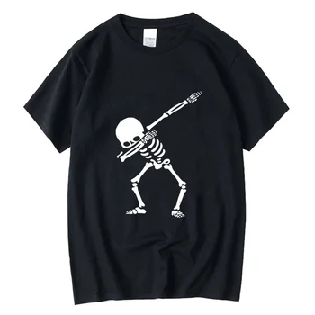 Мужская высококачественная 100% хлопковая футболка с забавным рисунком черепа, Летняя Свободная футболка с коротким рукавом, негабаритная графическая футболка, Топы, уличная одежда