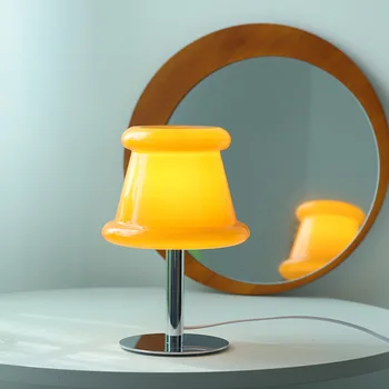 Стеклянная прикроватная лампа Современная прикроватная тумбочка для спальни декоративная индивидуальность симпатичная лампа