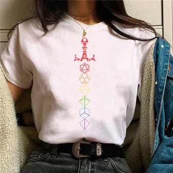 Rainbow Dice Sword Настольный RPG игровой топ, женская футболка с мангой, женская одежда для манги
