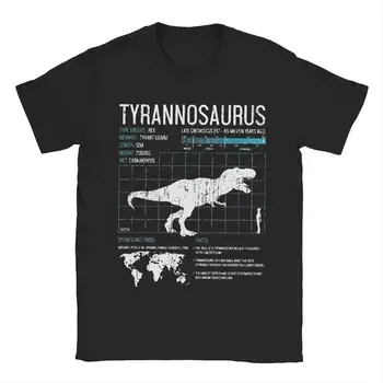 Мужские футболки T-Rex Факты О Динозаврах Tyrannosaurus Rex Science Винтажные Хлопчатобумажные Футболки С коротким рукавом Топы с круглым вырезом Плюс Размер