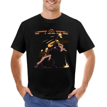 Футболка Tesla VS Edison, летняя одежда, эстетическая одежда, мужские футболки с длинным рукавом