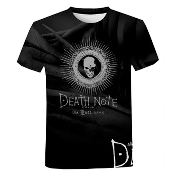 Классические рассуждения Аниме Death Note с 3D-принтами, коричневые повседневные футболки унисекс из полиэстера с круглым вырезом, короткие Модные футболки