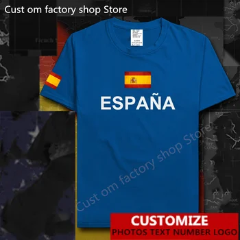 Футболка с флагом Испании Для мужчин И женщин, свободная Повседневная футболка Espana, Свободный трикотаж на заказ, футболки с логотипом 