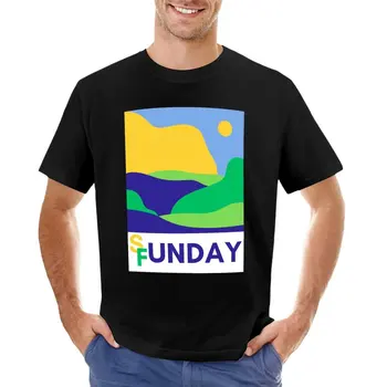 Воскресенье - день веселья, футболки, пустые футболки, летний топ, летняя одежда, летние топы, мужская хлопчатобумажная футболка
