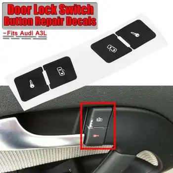 Набор матово-черных наклеек для ремонта кнопки переключателя дверного замка автомобиля, наклеек для Audi A3L, исправленных уродливых автомобильных наклеек на кнопки