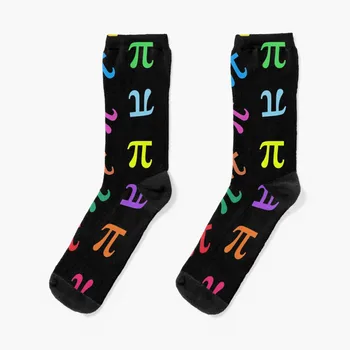 Носки Pi Day с красочным рисунком Pi, радужные носки, забавные носки, носки для бега, носки для кроссфита, носки для мужчин