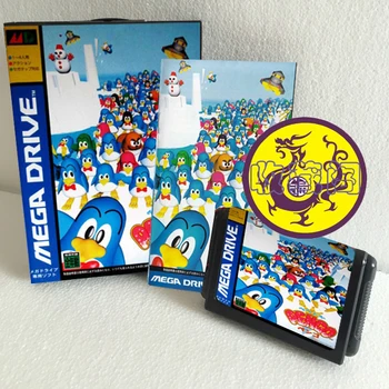 Игровая карта Pengo 16bit MD с розничной коробкой и руководством пользователя для Sega Mega Drive / Genesis