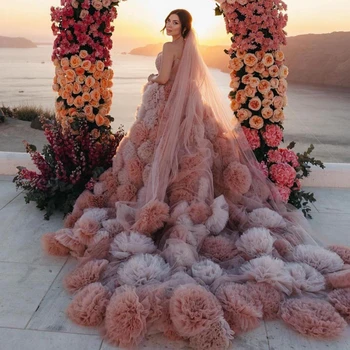 Милое детское Розовое контрастного цвета Бальное платье с открытой спиной, Пышные вечерние платья с оборками, свадебное платье принцессы с блестками, Красивое