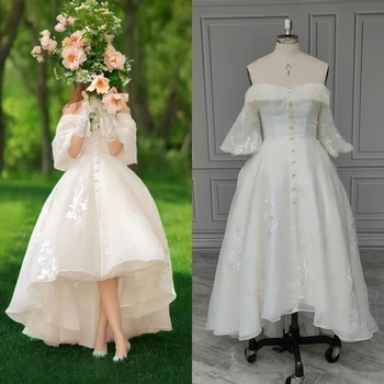 2281# Реальные фотографии Свадебное платье Pastrol в корейском стиле с открытыми плечами, кружевное платье Невесты с аппликациями для женщин 웨딩드레스