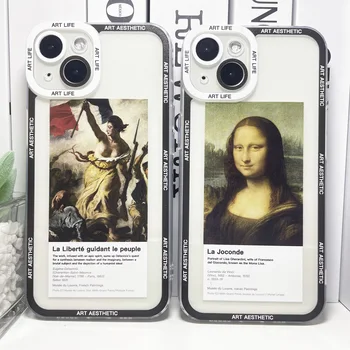 Художественный Эстетический Силиконовый Чехол Mona Для Телефона iPhone 14 13 12 11 Pro Max Mini XS X XR SE 7 8 Plus Мягкая Обложка